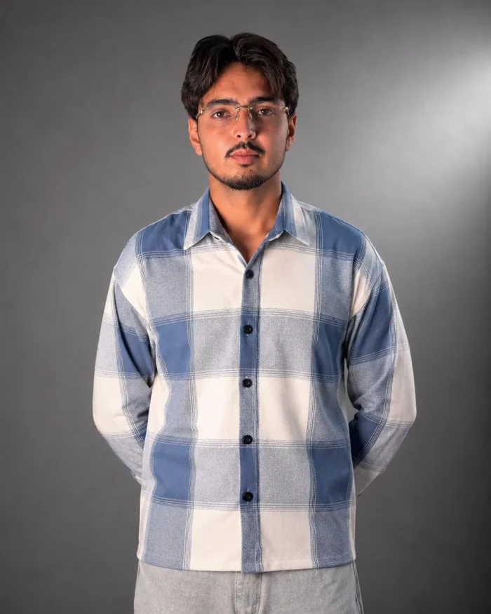 Urban Plaid Casual Check Shirt (LIGHT BLUE)