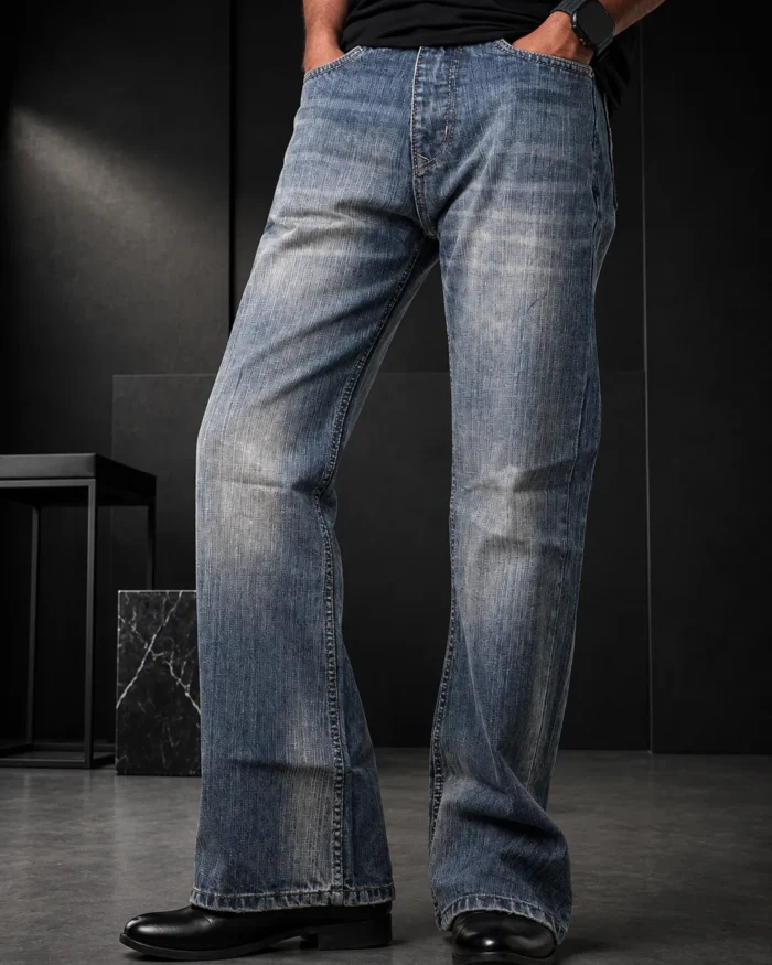 Triple Needle Heavy Stitch Jeans (Dusty Blue)