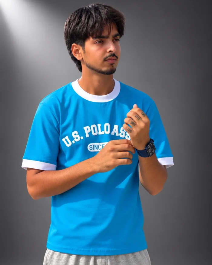 Classic Essential Sky Bluee Casual T-Shirt